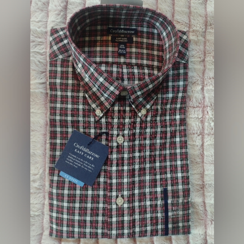 NWT Croft & Barrow Men's Easy Care Classic Fit Button Up Shirt - Picture 2 of 8